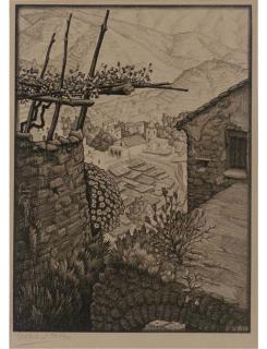 Maurits Cornelis Escher - (The Hamlet of) Turello, Southern Italy (B,L& W. 209)