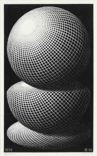Maurits Cornelis Escher - Three Spheres I (Bool 336)