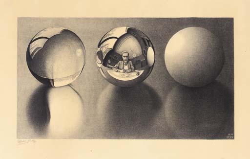 Maurits Cornelis Escher - Three spheres II (Drie bollen) (B.339)