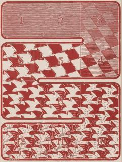 Maurits Cornelis Escher - Two plates, from Regelmatige Viakverdeeling (The Regular Division of the Plane) (2 works)