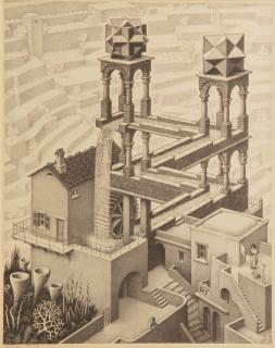 Maurits Cornelis Escher - Waterfall (Bloch 439)