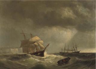 Maurits Frederik Hendrik de Haas - Off the white cliffs of Dover