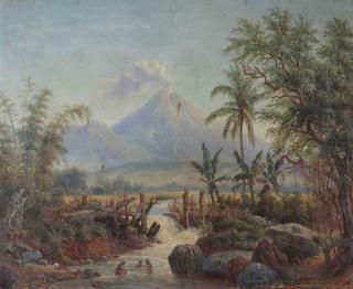 Maurits van den Kerkhoff - Bathing in the river