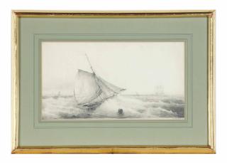 Mauritz Frederick Hendrick de Haas - A boat in rough seas