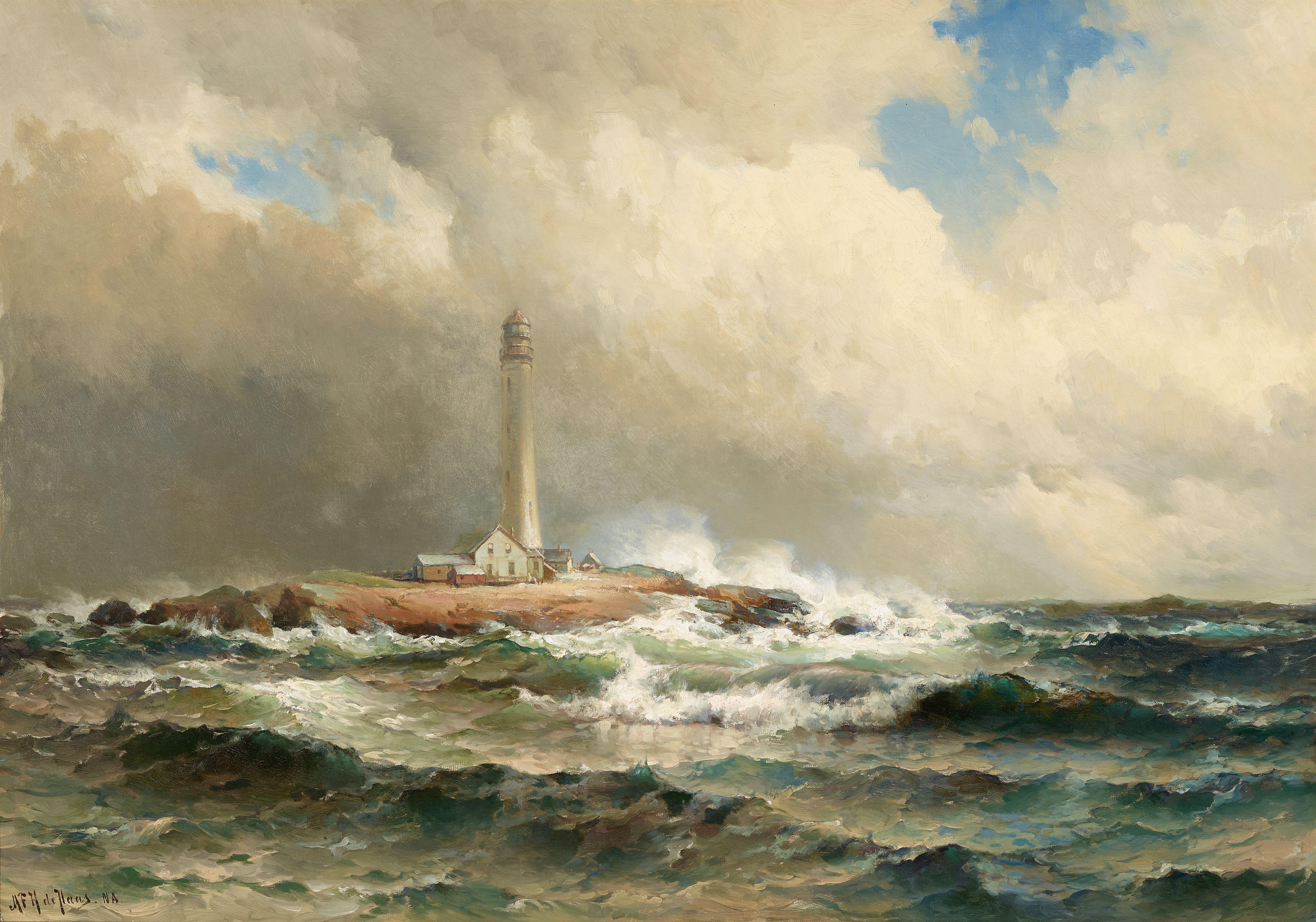 Mauritz Frederik Hendrik De Haas - After The Gale, Boone Island Light House, Maine
