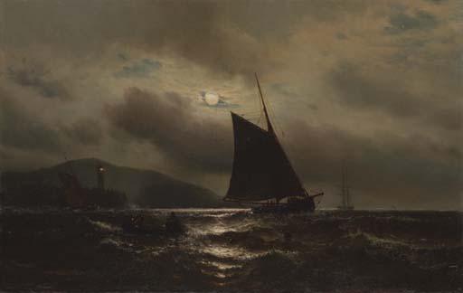 Mauritz Frederik Hendrik de Haas - Night Fishing On The Hudson