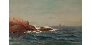 Mauritz Frederik Hendrik De Haas - Seascape With Boats in the Distance 14 x 23 in. framed 21 3/4 x 30 3/4 in.