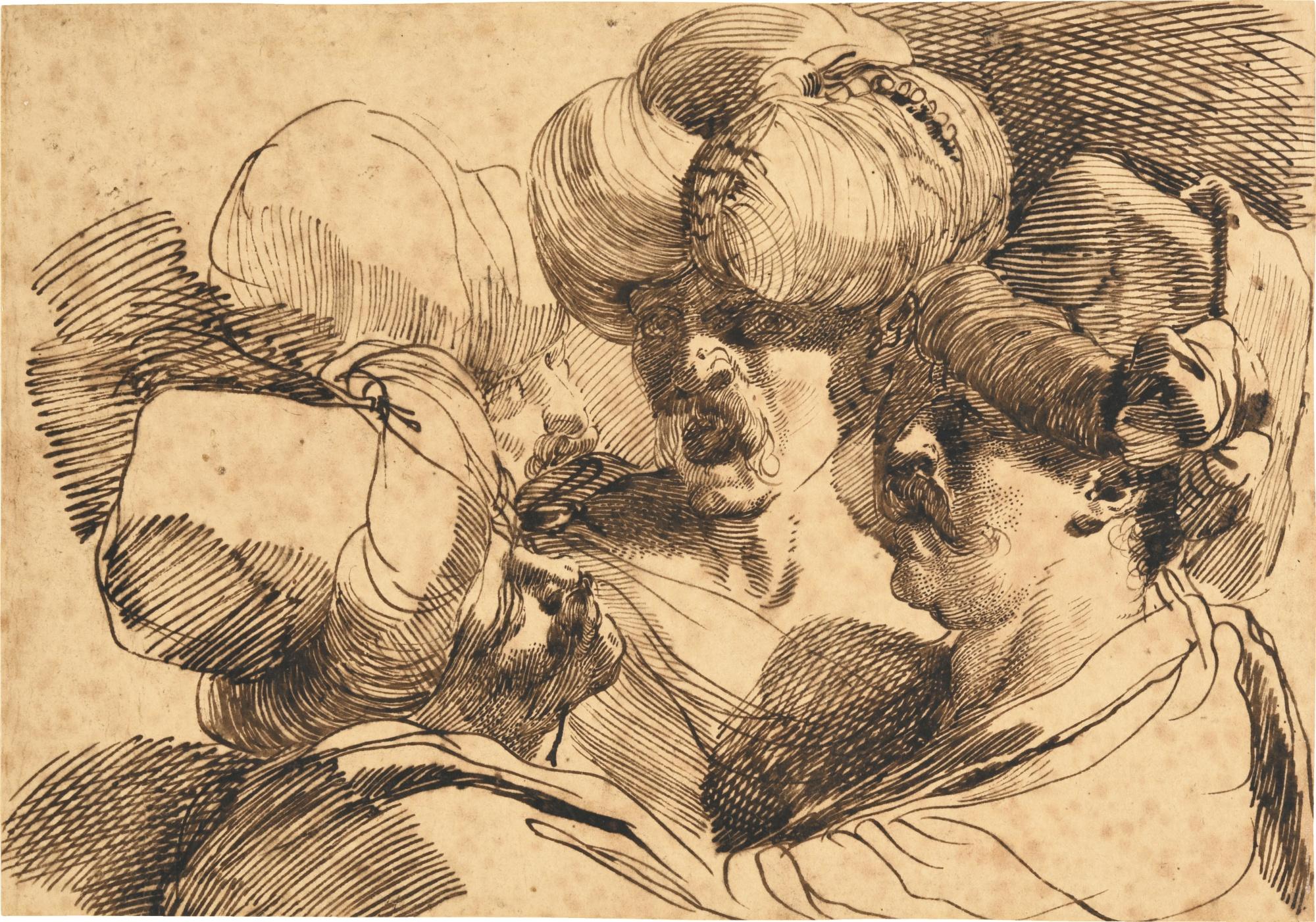 Mauro Gandolfi - A Sheet Of Head Studies Of Orientals