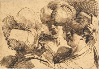 Mauro Gandolfi - A Sheet Of Head Studies Of Orientals