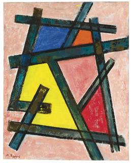Mauro Reggiani - Composizionesigned, Oil On Canvas. Executed In 1954