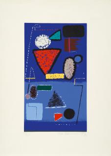 Max Ackermann - Mauerbild Auf Blau 1947/74