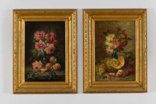 Max Albert Carlier - Natures mortes aux fruits et aux fleurs