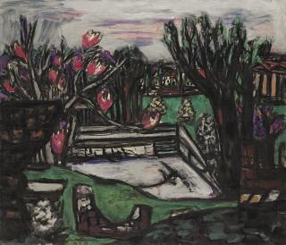 Max Beckmann - Alter Swimmingpool (Frühlingslandschaft) (Old Swimming Pool (Spring Landscape))