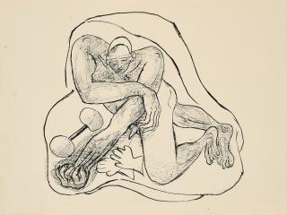 Max Beckmann - Blatt III. Sleeping Athlete (Aus: Day and Dream).
