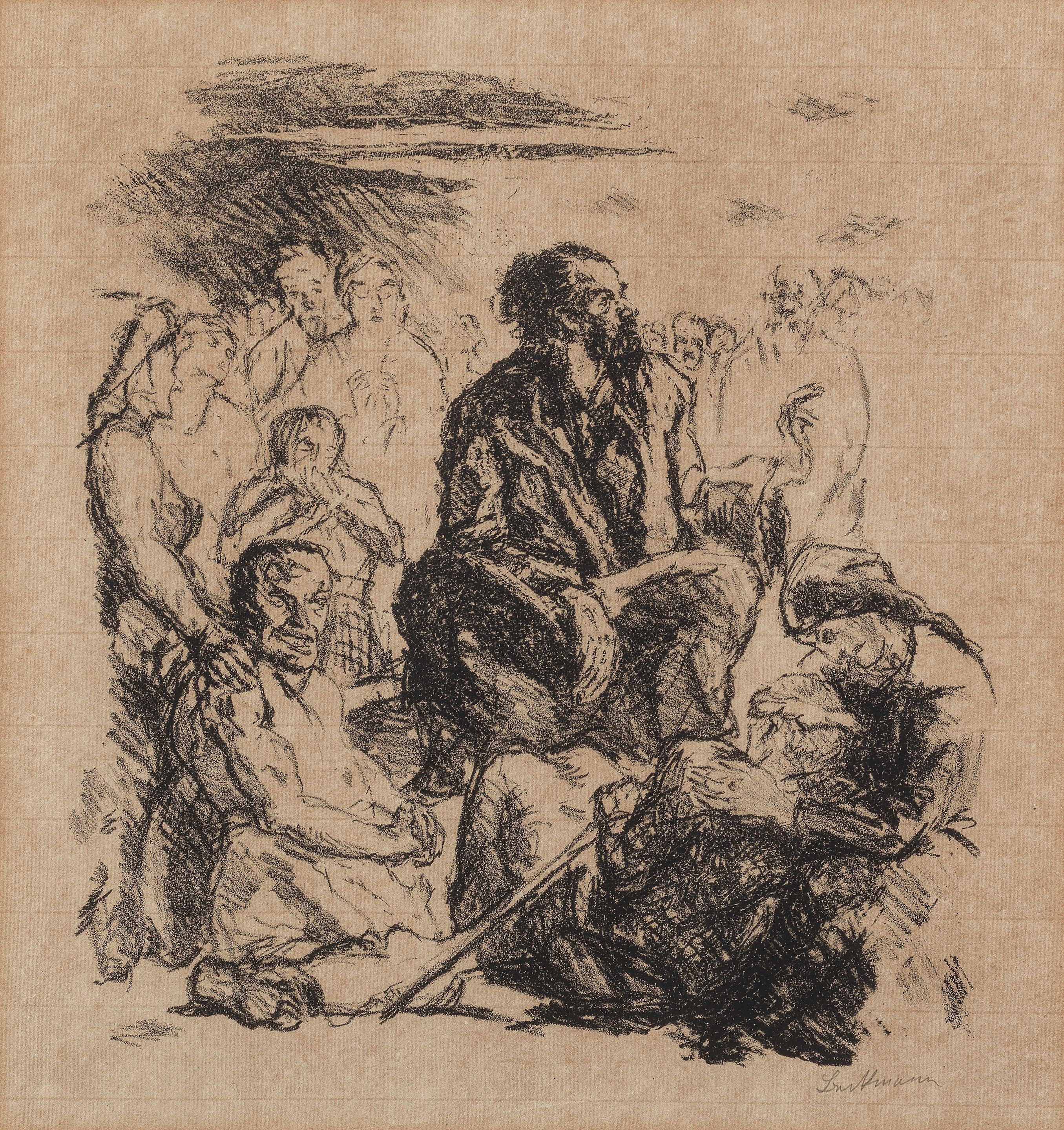 Max Beckmann - Die Bergpredigt from Sechs Lithographien zum Neuen Testament