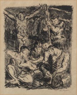 Max Beckmann - Die Würfler unter dem Kreuz from Sechs Lithographien zum Neuen Testament