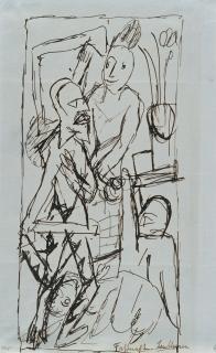 Max Beckmann - Dritter Entwurf für das Gemälde „Fastnacht“