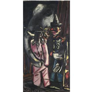 Max Beckmann - Elefant Und Clown Im Stall (Elephant And Clown In The Stable)