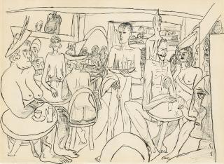 Max Beckmann - Entkleidetes Café