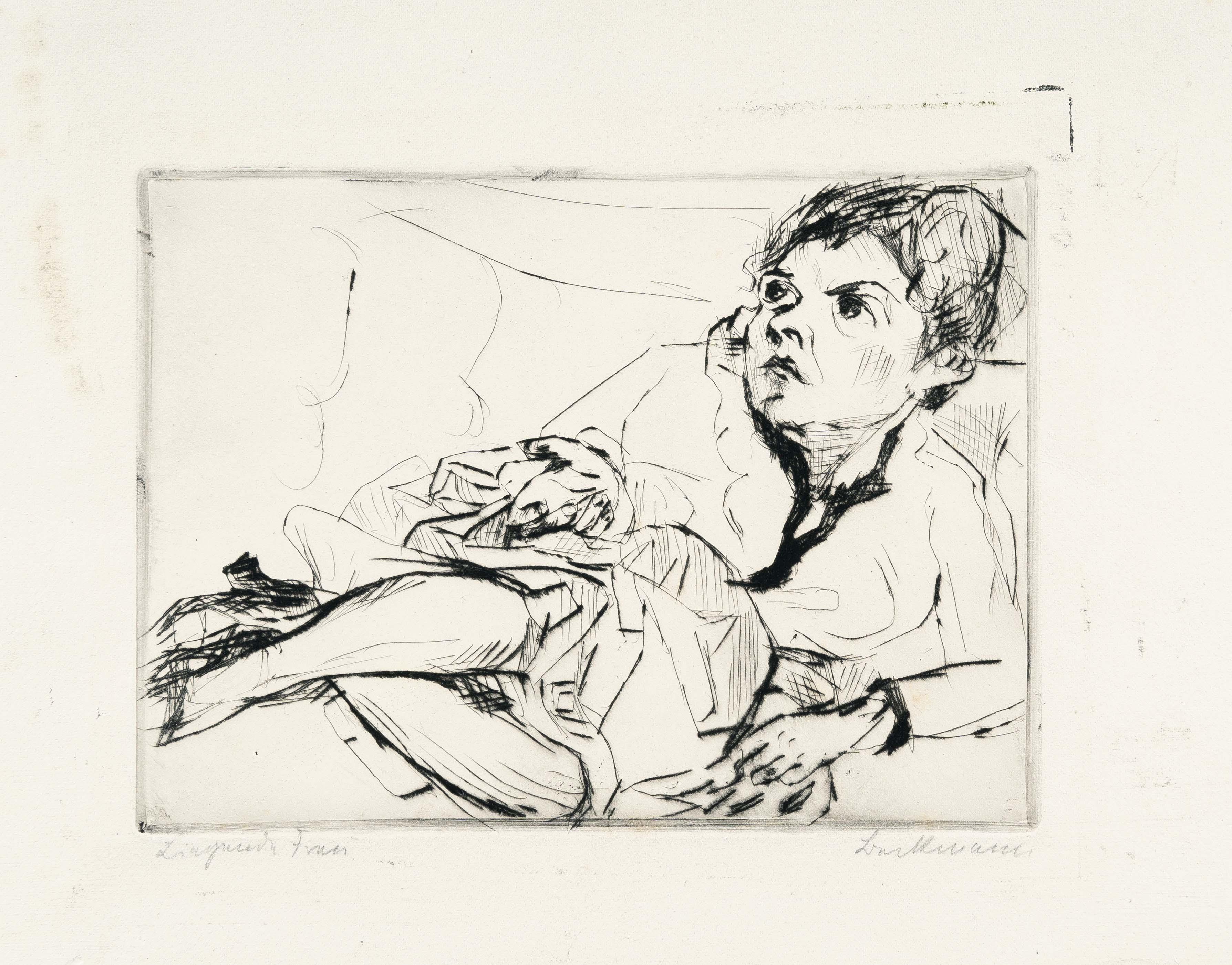 Max Beckmann - Frau auf dem Sofa (Fridel Battenberg)