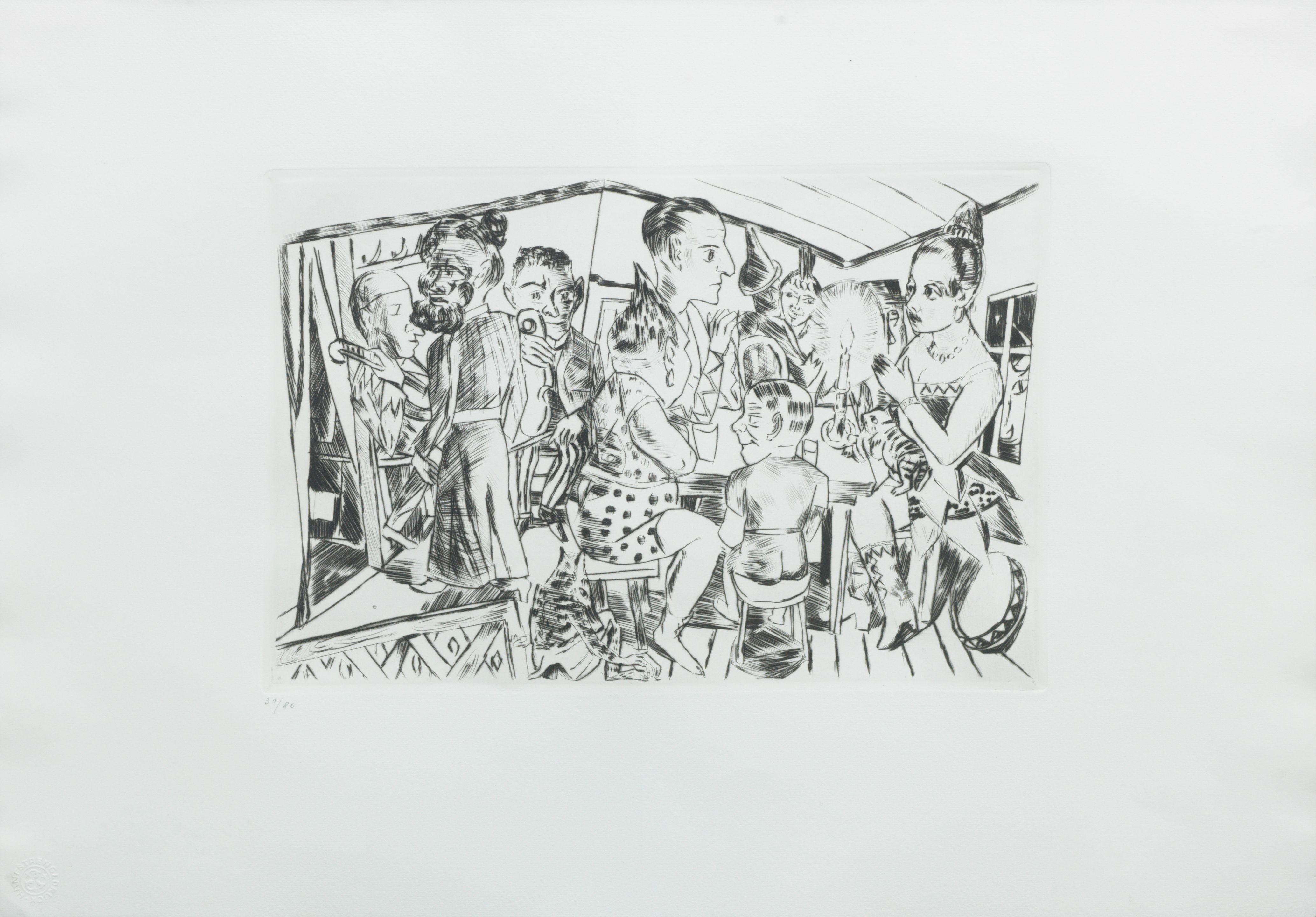 Max Beckmann - Hinter den Kulissen (Behind the Scenes), from Der Jahrmarkt