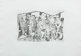 Max Beckmann - Hinter den Kulissen (Behind the Scenes), from Der Jahrmarkt