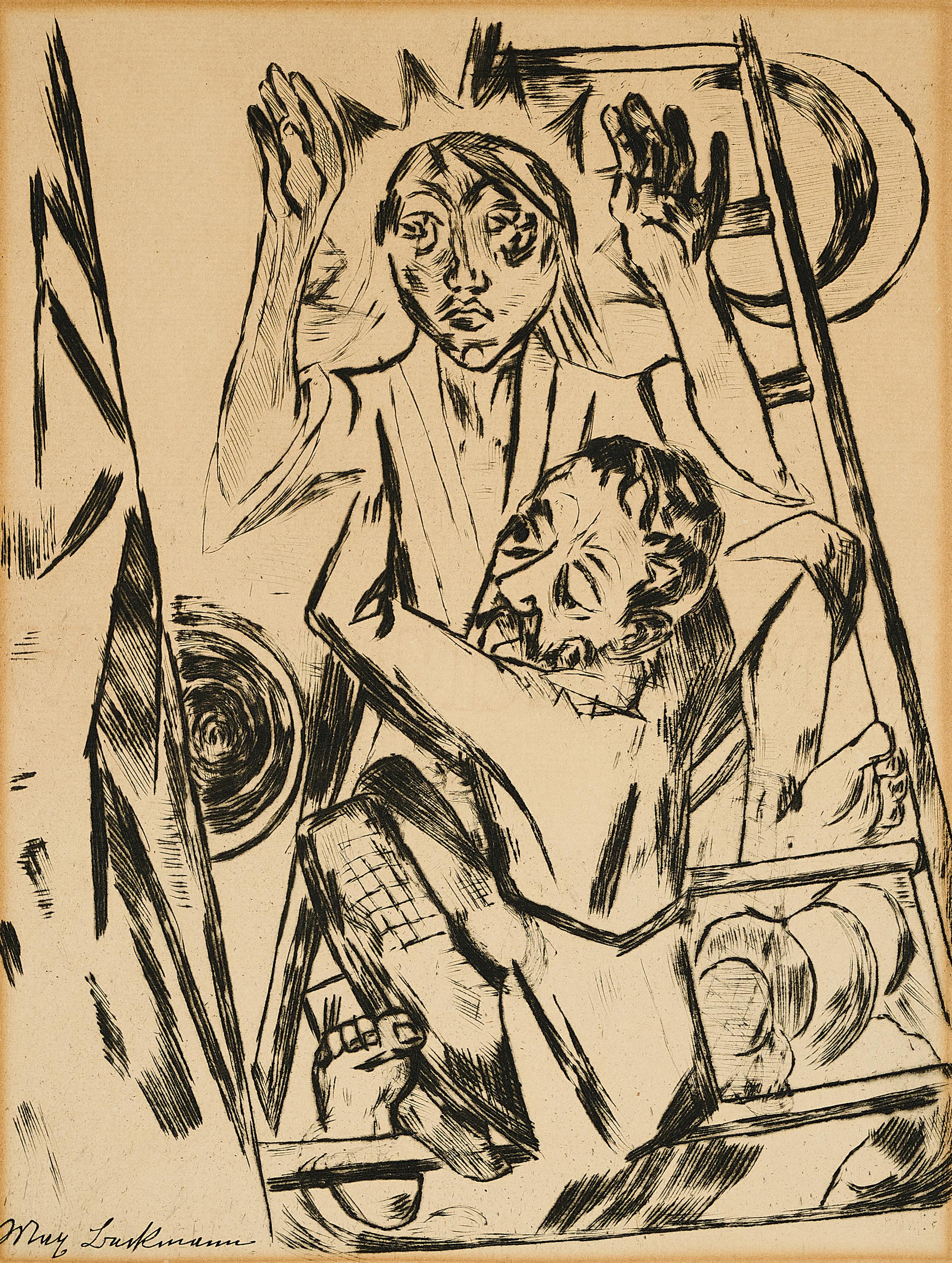 Max Beckmann - Jakob ringt mit dem Engel.