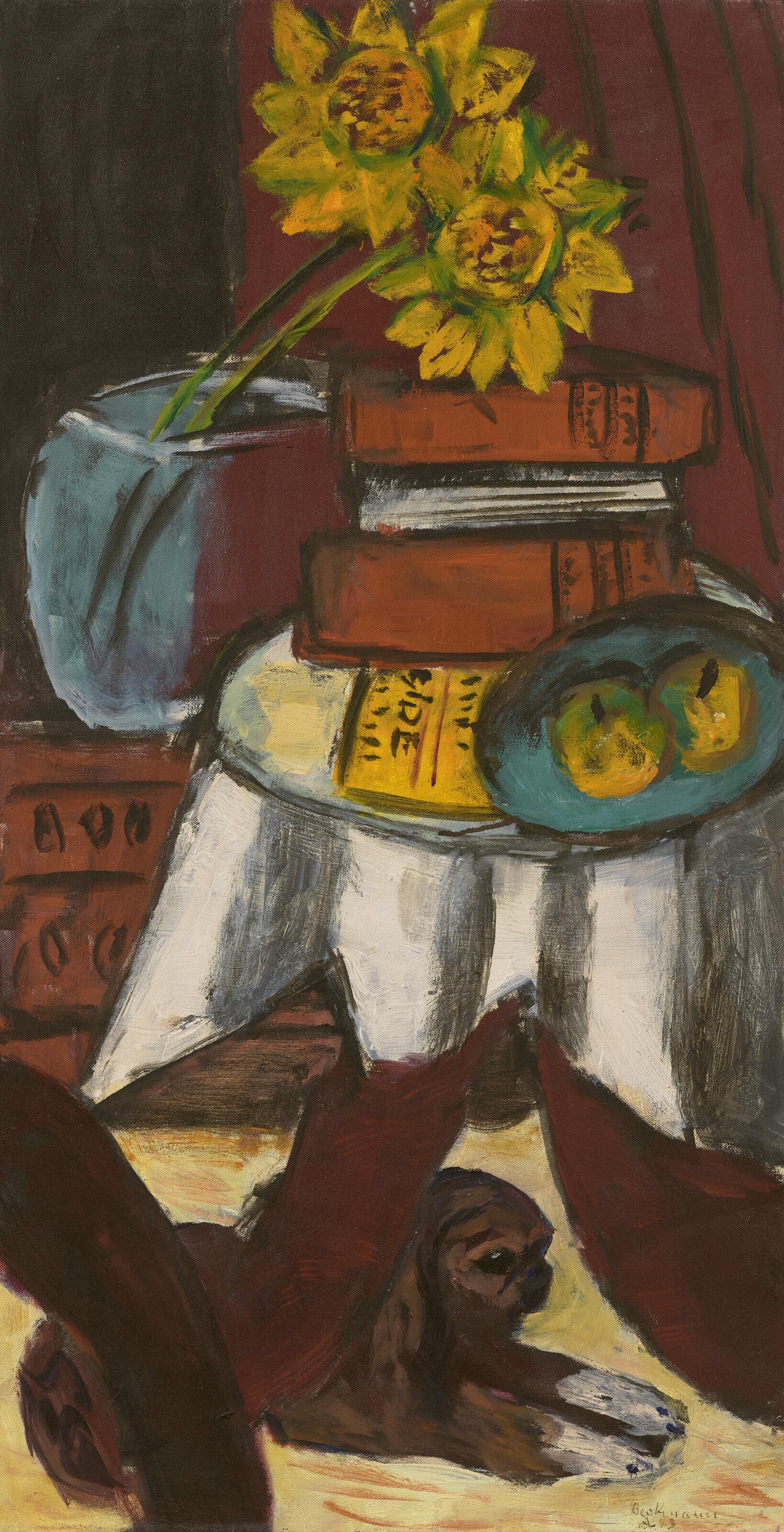 Max Beckmann - Nachtstilleben mit Sonnenblumen