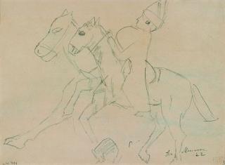 Max Beckmann - Reiter mit zwei Pferden