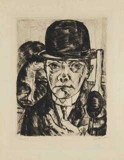 Max Beckmann - Selbstbildnis mit steifem Hut (Hofmaier 180.IIIB)