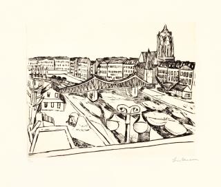 Max Beckmann - Stadtansicht Mit Eisernem Steg (Hofmaier 287)