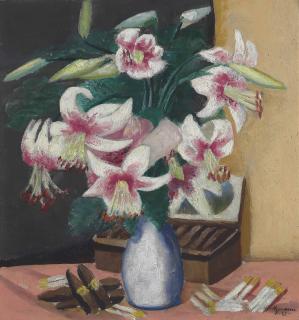 Max Beckmann - Stilleben mit Türkenbund (Blumen mit Zigarrenkiste)