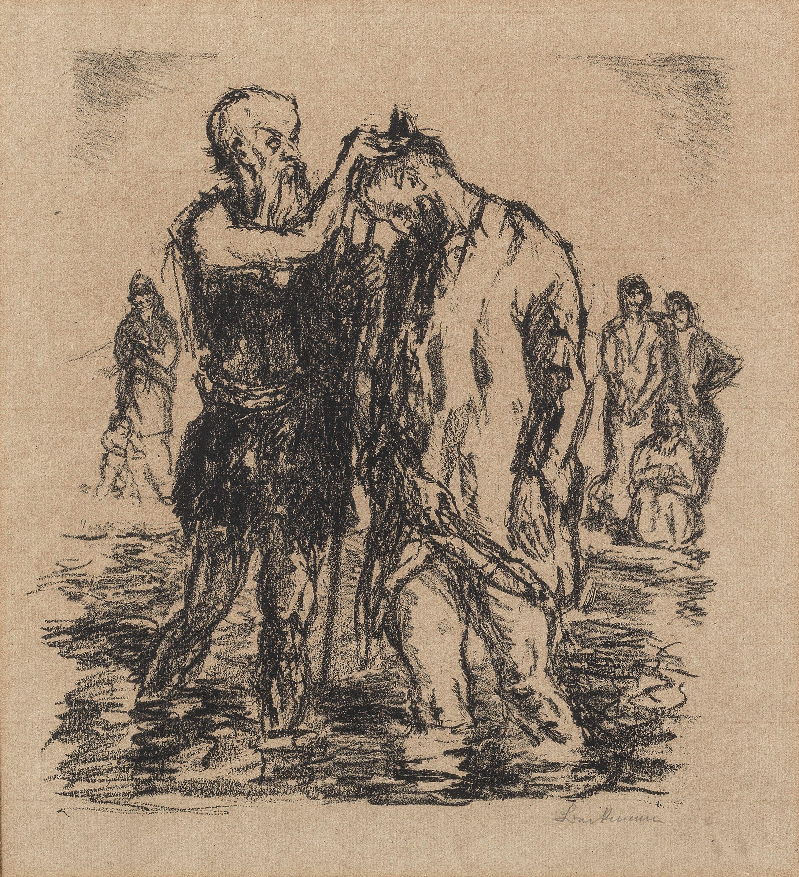 Max Beckmann - Taufe Christi from Sechs Lithographien zum Neuen Testament