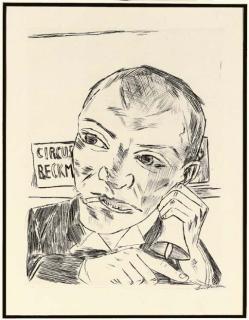 Max Beckmann - The Barker (Self-Portrait), from der Jahrmarkt (H. 191 II.B.b.)