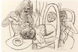 Max Beckmann - Weather-Vane (Wetterfahne); I don\'t want to eat my Soup (Ich esse meine Suppe nicht); and Dream of War (Der Traum vom Krieg), Plates 2; 6; and 10 from Day and Dream (Hofmaier 358; 362; and 10)