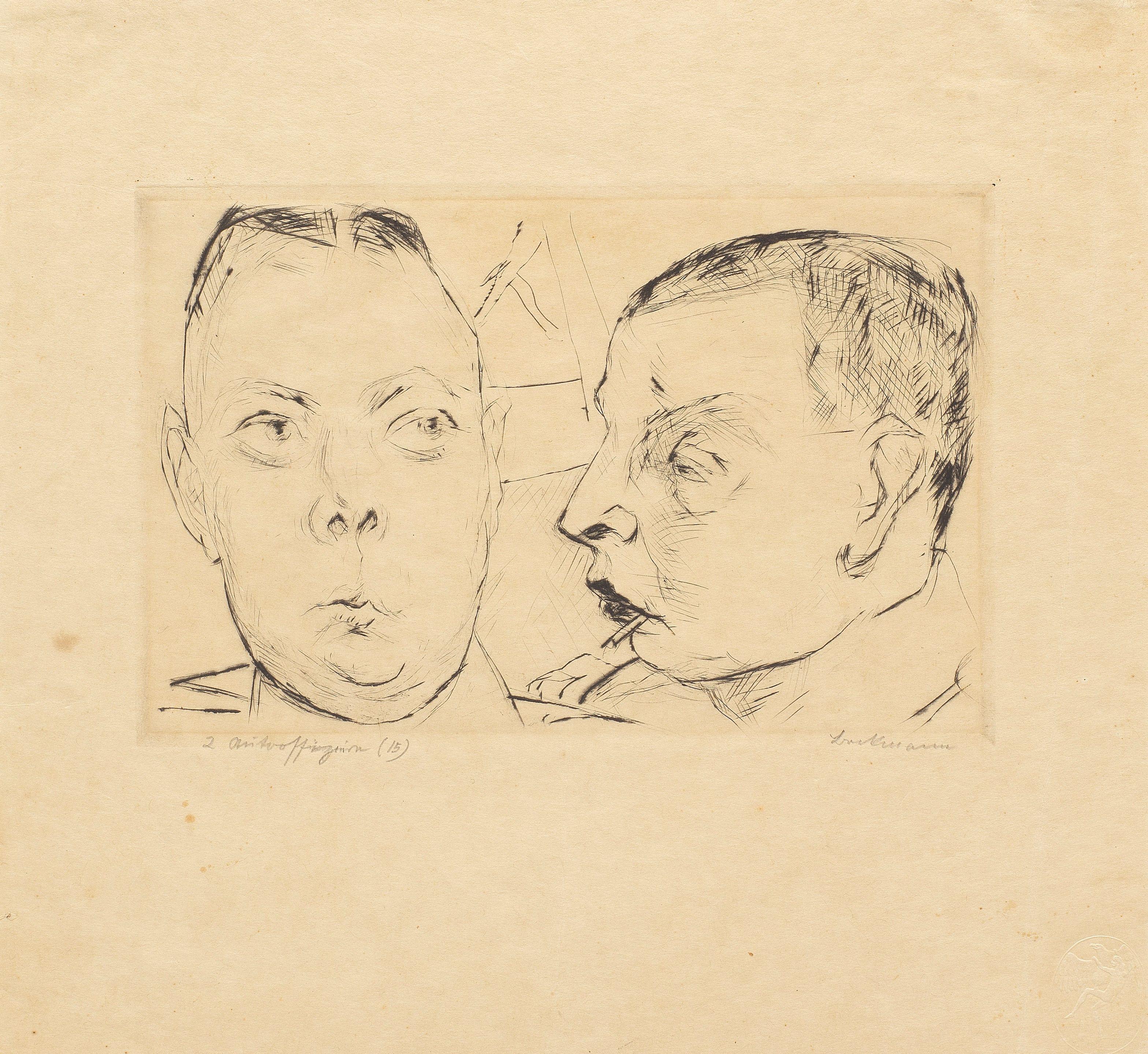 Max Beckmann - Zwei Autooffiziere