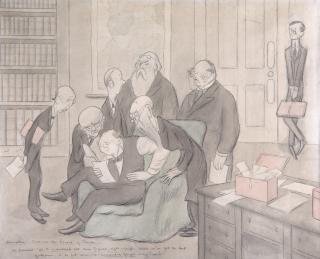 Max Beerbohm - ‘Draughting A Bill At The Board Of Trade’ (‘Mr Churchill: “Oh, I Understand All These Figures, Right Enough. What We’Ve Got To Do, Gentlemen, Is To Put Some - Er - Humanising Ginger Into ’Em”’)