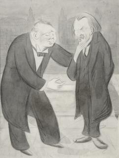 Max Beerbohm - The Succession (‘Mr Churchill: “Come, Suppose We Toss For It, Davey.” | Mr Lloyd George: “Ah But, Winsie, Would Either Of Us As Loser Abide By The Result?”’)