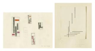 Max Bill - Sammelnummer von zwei Werken: Ohne Titel, 1942  Ohne Titel, 1942