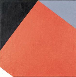 Max Bill - Verwanderte pythagoräische Ecken des roten Quadrates, 1982