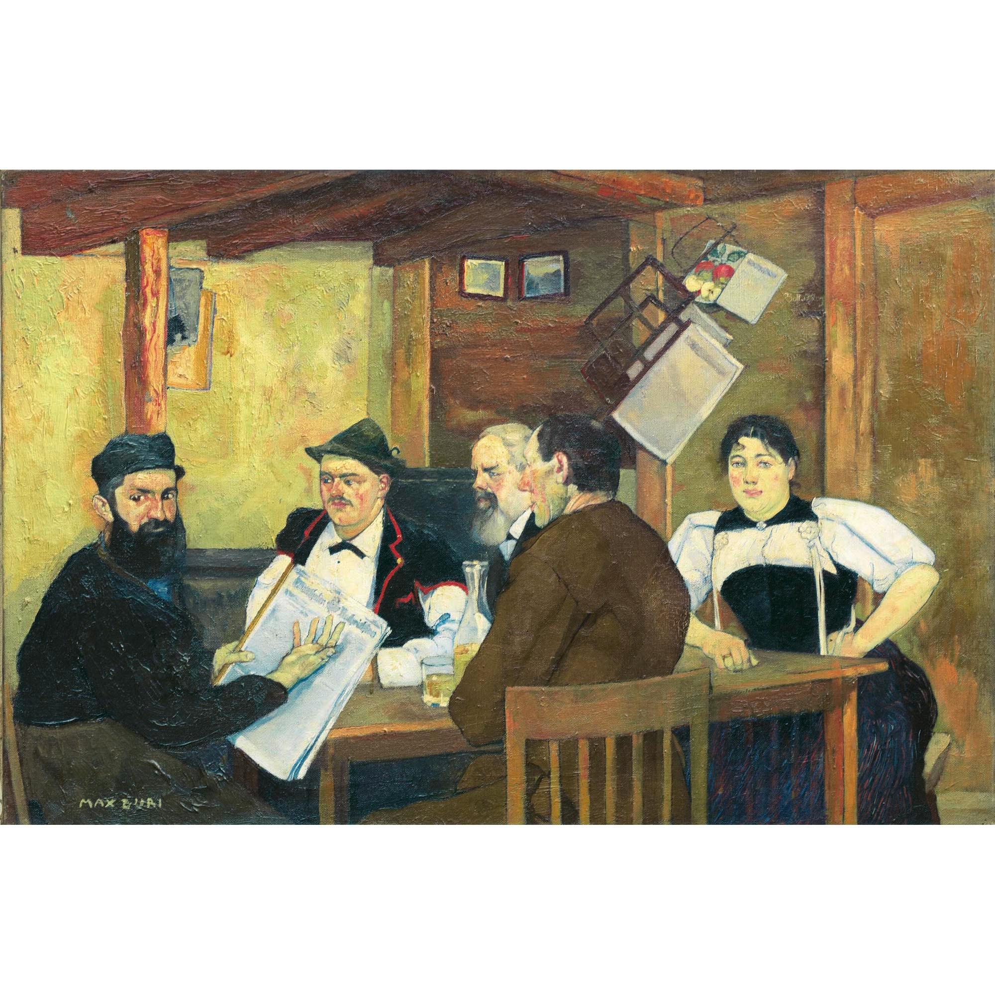 Max Buri - Brienzer Bauern In Wirtsstube Peasants From Brienz In A Tavern Room