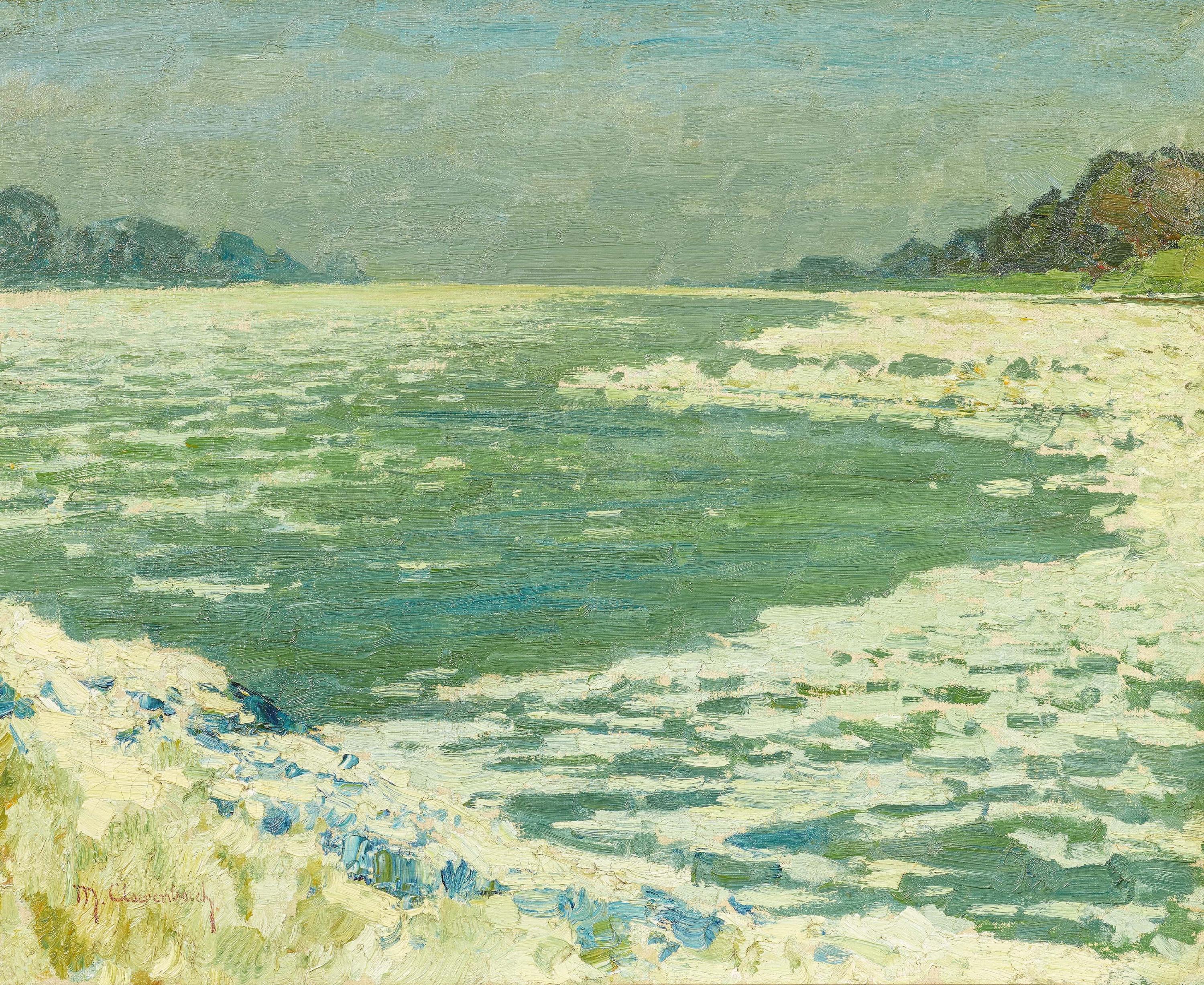 Max Clarenbach - Am Ufer des Rheins bei Wittlaer.
