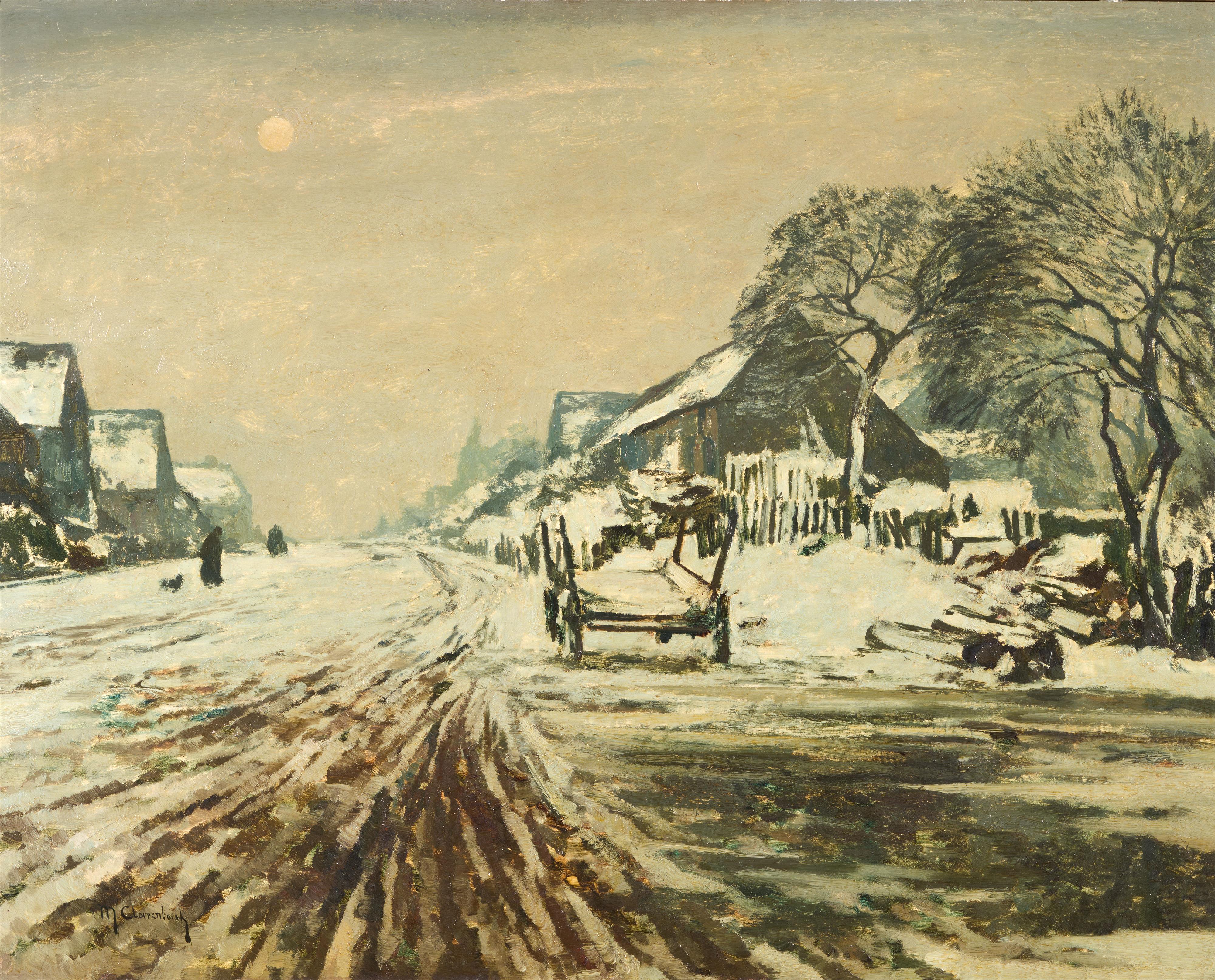 Max Clarenbach - Breite Dorfstraße im Winter