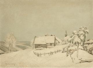 Max Clarenbach - Dorf im Schnee