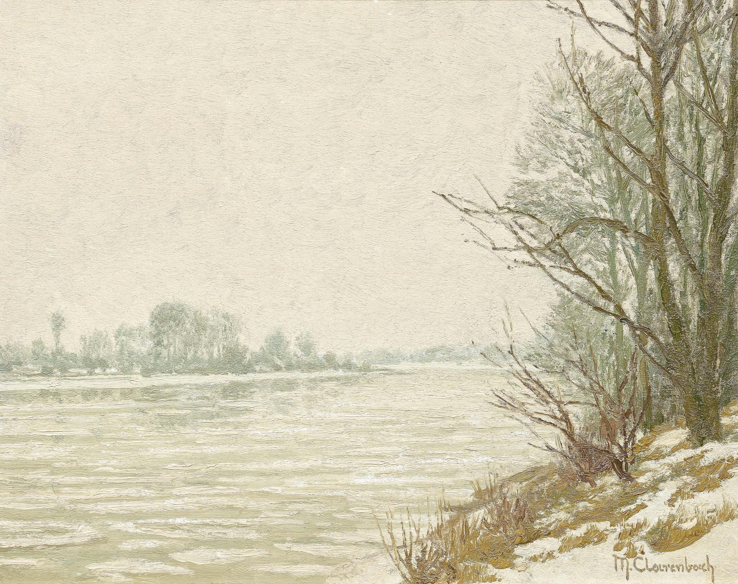 Max Clarenbach - Eisgang auf dem Rhein.