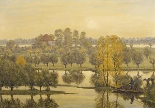 Max Clarenbach - Morgenstimmung in den Rheinauen bei Wittlaer.