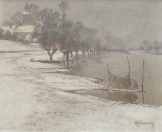 Max Clarenbach - Reuse am Altwasser vor Wittlaer.