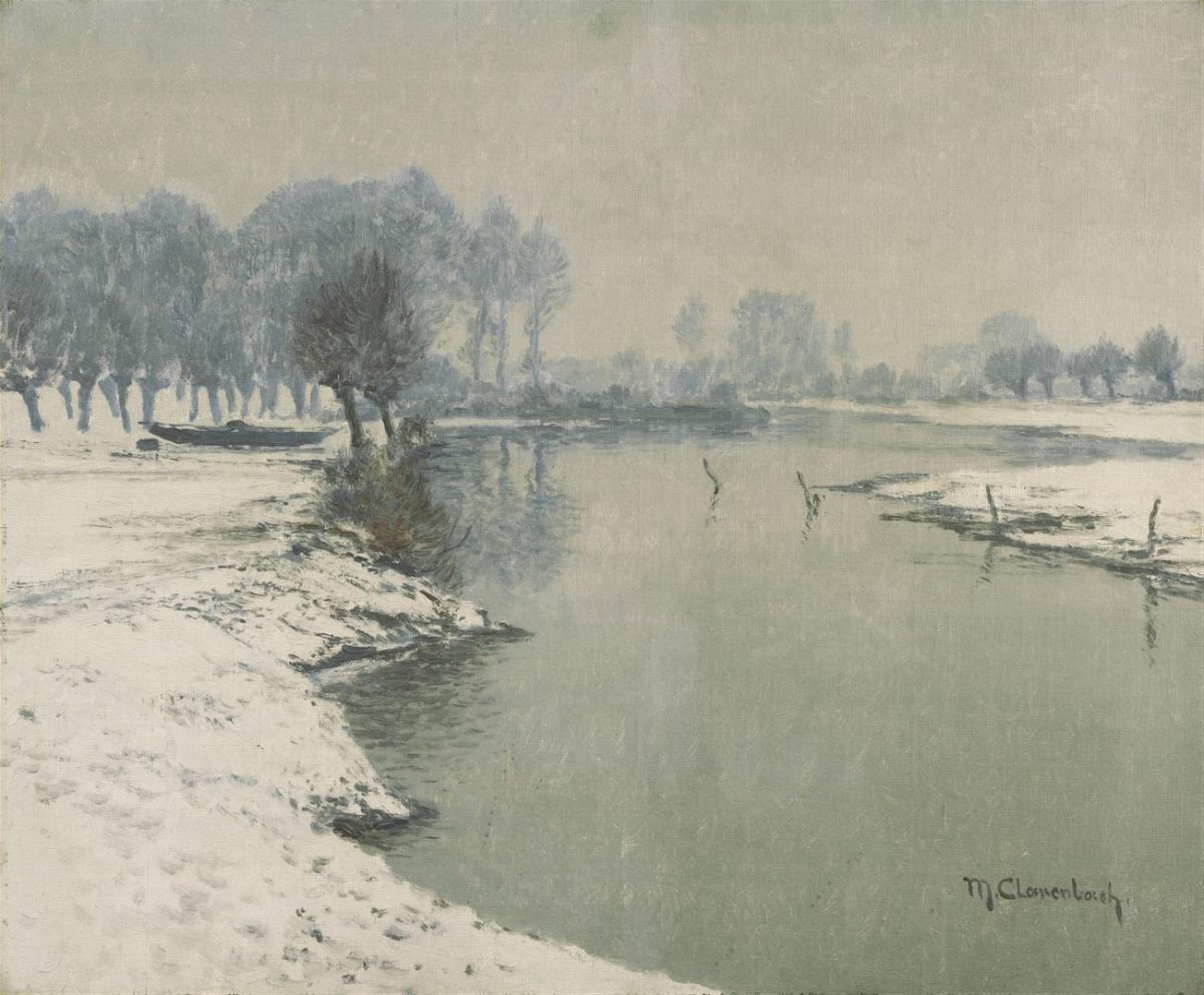 Max Clarenbach - Winterlandschaft an der Erft