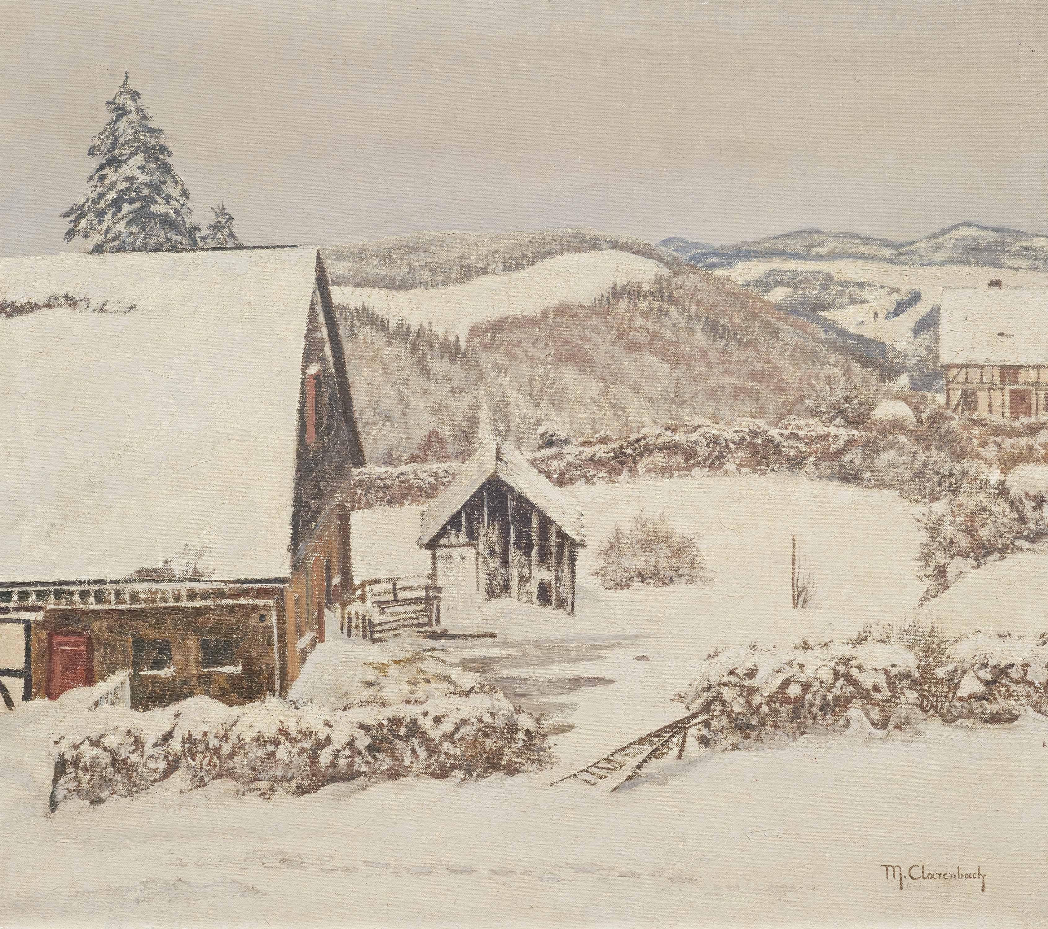 Max Clarenbach - Winterlich verschneites Sauerland.