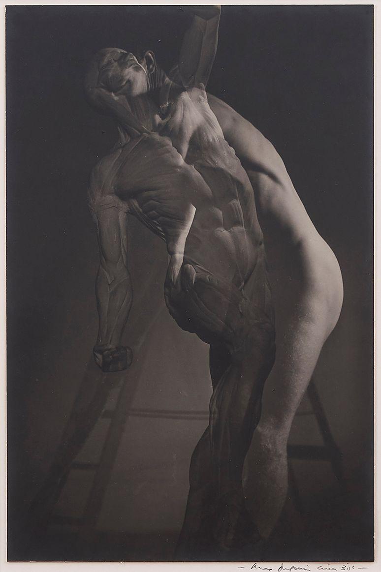 Max Dupain - Male nude with Hercules, c.1930s
